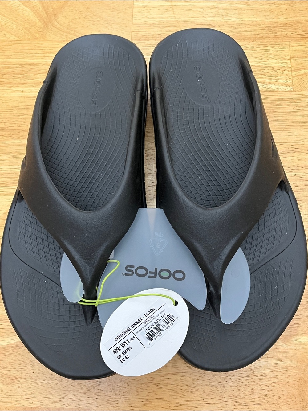 Oofos ooriginal unisex thong recovery sandal black mens size 9 women’s 11